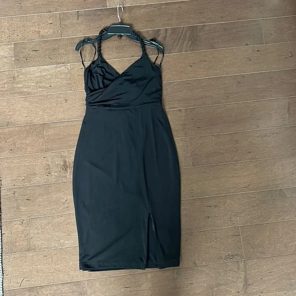 Guess Dresses Guess Size Black Halter Dress With Front Slit